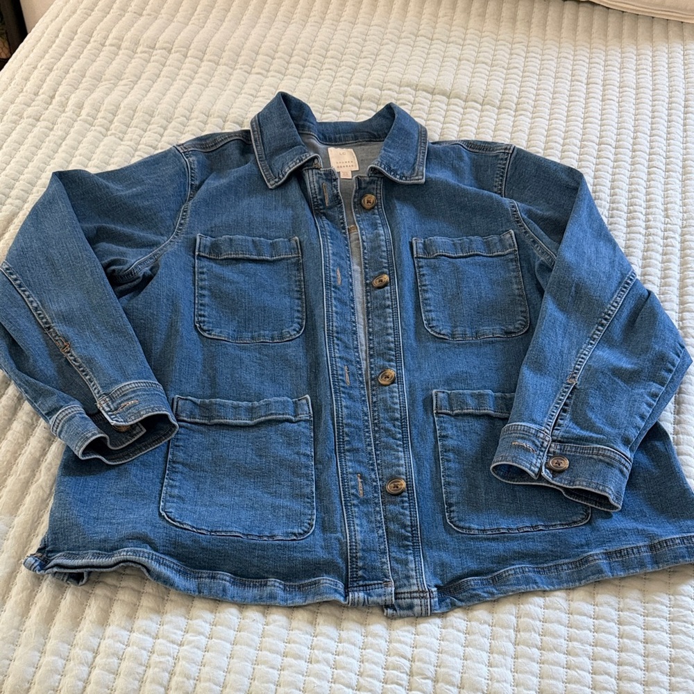 Blue Denim Jacket with Button Closure